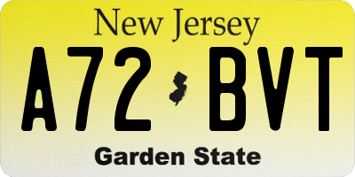 NJ license plate A72BVT