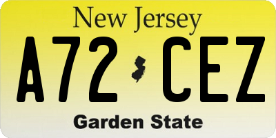 NJ license plate A72CEZ