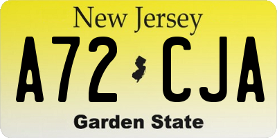 NJ license plate A72CJA