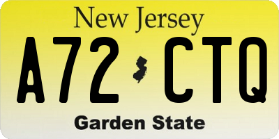 NJ license plate A72CTQ