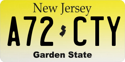 NJ license plate A72CTY