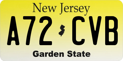 NJ license plate A72CVB