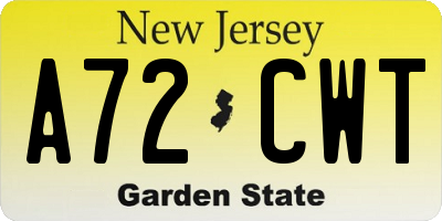 NJ license plate A72CWT