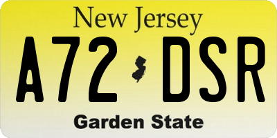 NJ license plate A72DSR