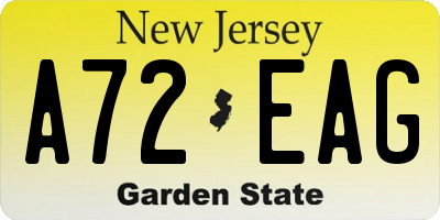 NJ license plate A72EAG