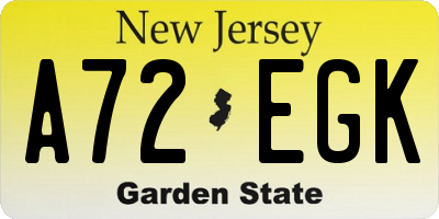 NJ license plate A72EGK