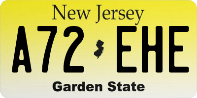 NJ license plate A72EHE