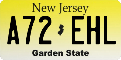 NJ license plate A72EHL