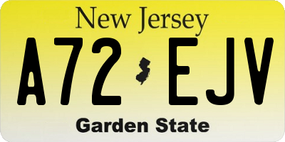 NJ license plate A72EJV