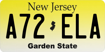NJ license plate A72ELA