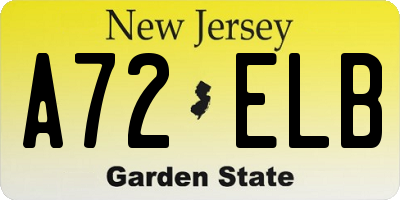 NJ license plate A72ELB