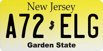 NJ license plate A72ELG