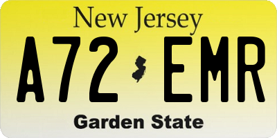 NJ license plate A72EMR