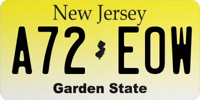 NJ license plate A72EOW