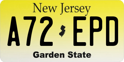 NJ license plate A72EPD