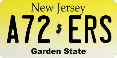 NJ license plate A72ERS
