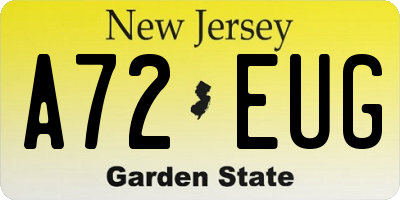 NJ license plate A72EUG