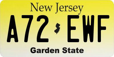 NJ license plate A72EWF