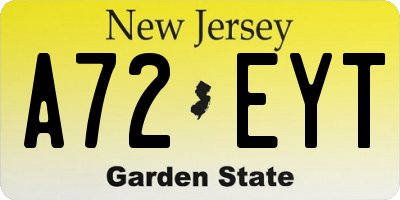 NJ license plate A72EYT