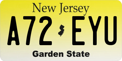 NJ license plate A72EYU
