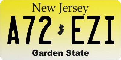 NJ license plate A72EZI