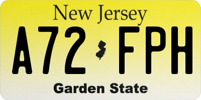 NJ license plate A72FPH