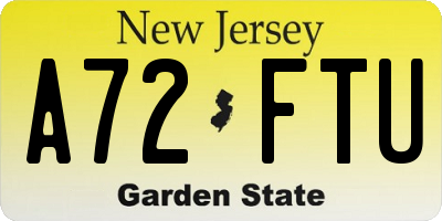 NJ license plate A72FTU