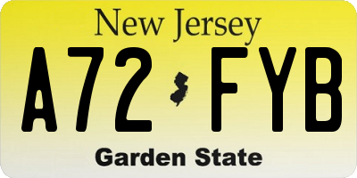 NJ license plate A72FYB