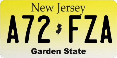 NJ license plate A72FZA