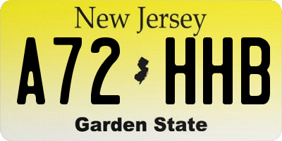 NJ license plate A72HHB