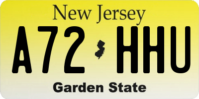NJ license plate A72HHU