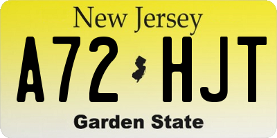 NJ license plate A72HJT