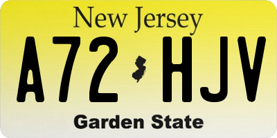 NJ license plate A72HJV