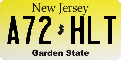 NJ license plate A72HLT