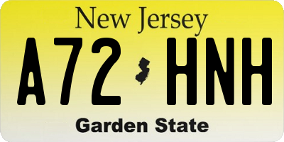 NJ license plate A72HNH