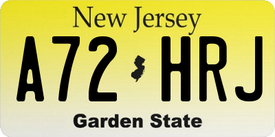 NJ license plate A72HRJ