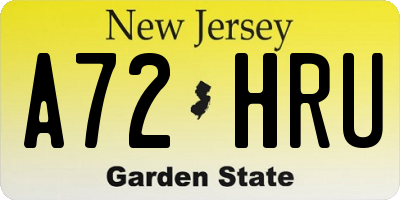 NJ license plate A72HRU
