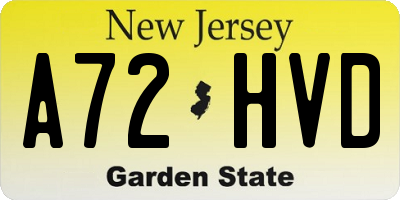 NJ license plate A72HVD