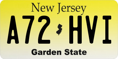 NJ license plate A72HVI