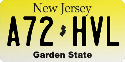 NJ license plate A72HVL