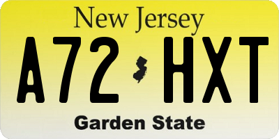 NJ license plate A72HXT