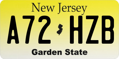 NJ license plate A72HZB