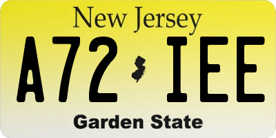 NJ license plate A72IEE