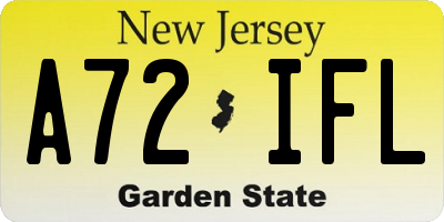 NJ license plate A72IFL