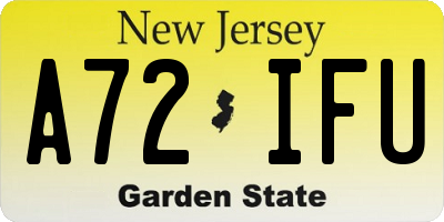 NJ license plate A72IFU