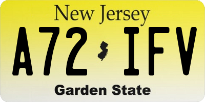 NJ license plate A72IFV