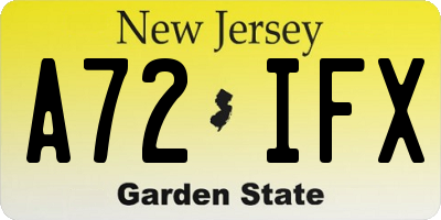 NJ license plate A72IFX