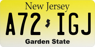 NJ license plate A72IGJ