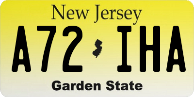 NJ license plate A72IHA
