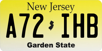 NJ license plate A72IHB